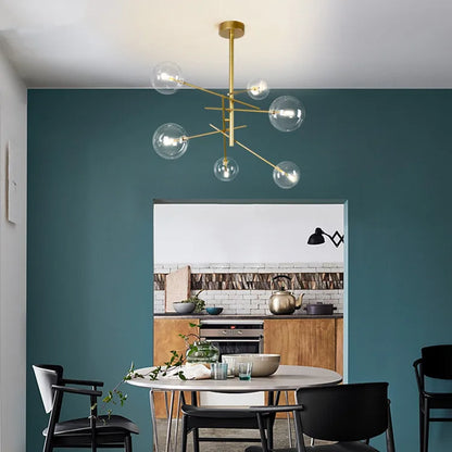 Gold Glass Bubble Chandelier for Dining Room - Chandelier