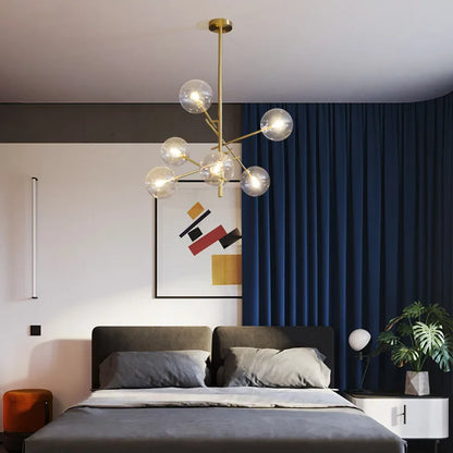 Gold Glass Bubble Chandelier for Dining Room - Chandelier