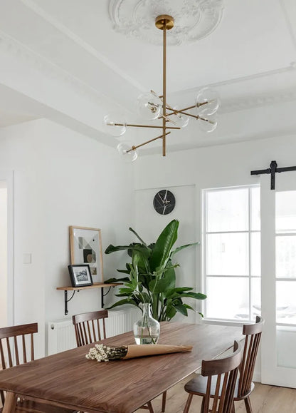 Gold Glass Bubble Chandelier for Dining Room - Chandelier