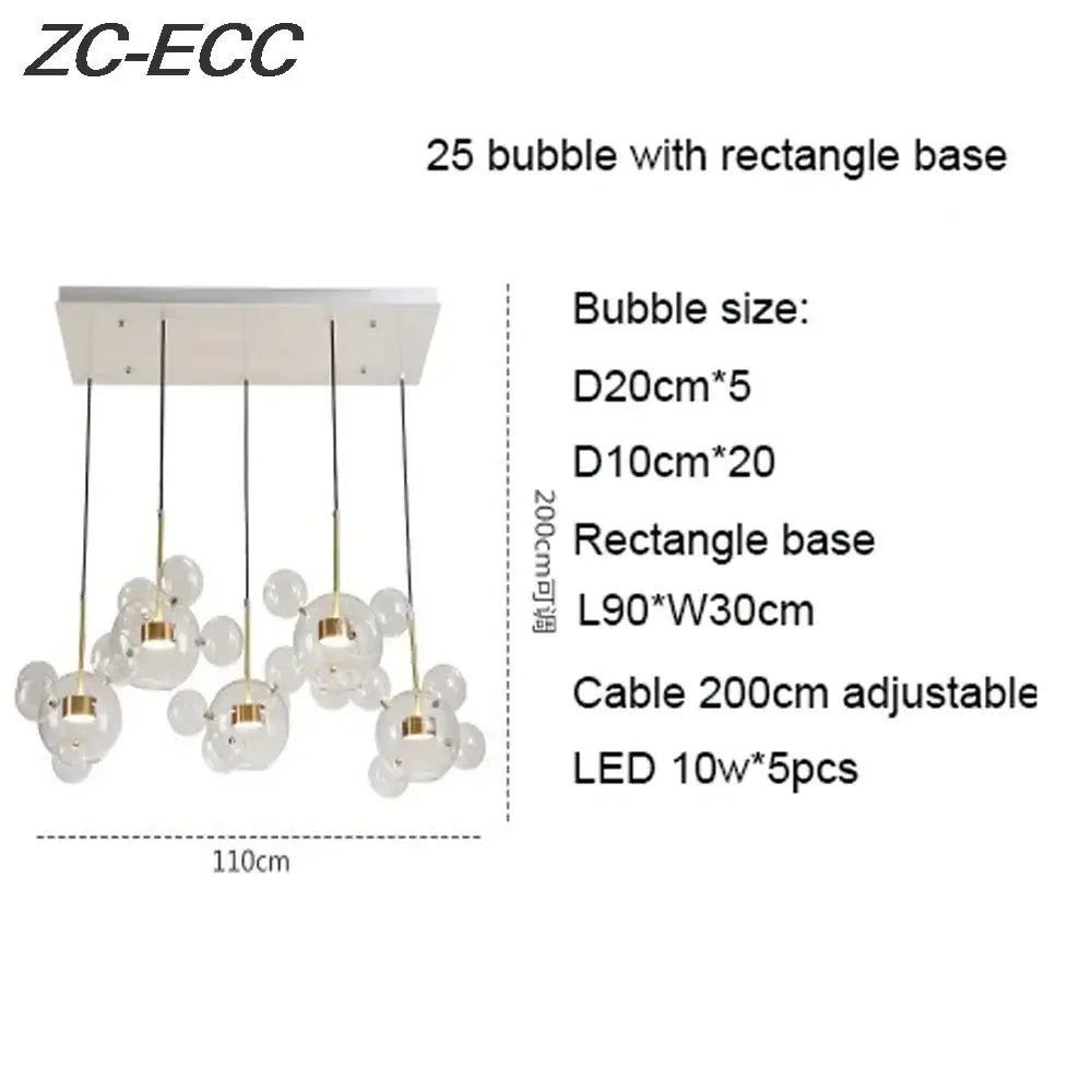 Gold glass bubble led chandelier with modern glass bubble pendant lights and gold-toned hardware for dining room decorbites glass bubble