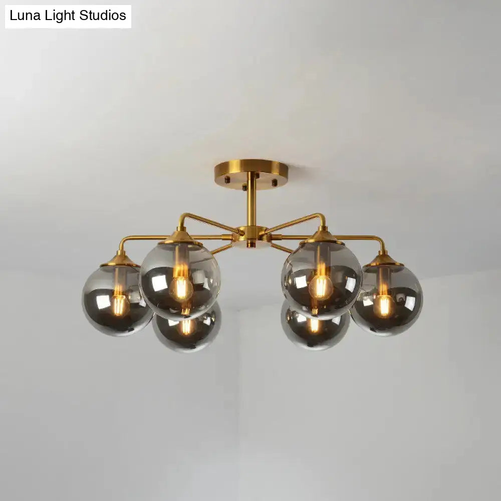 DecorBites™ DecorBites™ Gold Glass Ceiling Light for Modern Living Room