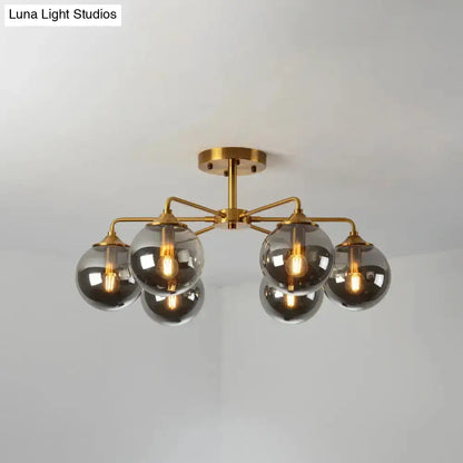 DecorBites™ DecorBites™ Gold Glass Ceiling Light for Modern Living Room