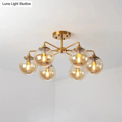 DecorBites™ DecorBites™ Gold Glass Ceiling Light for Modern Living Room