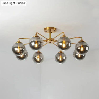 DecorBites™ DecorBites™ Gold Glass Ceiling Light for Modern Living Room