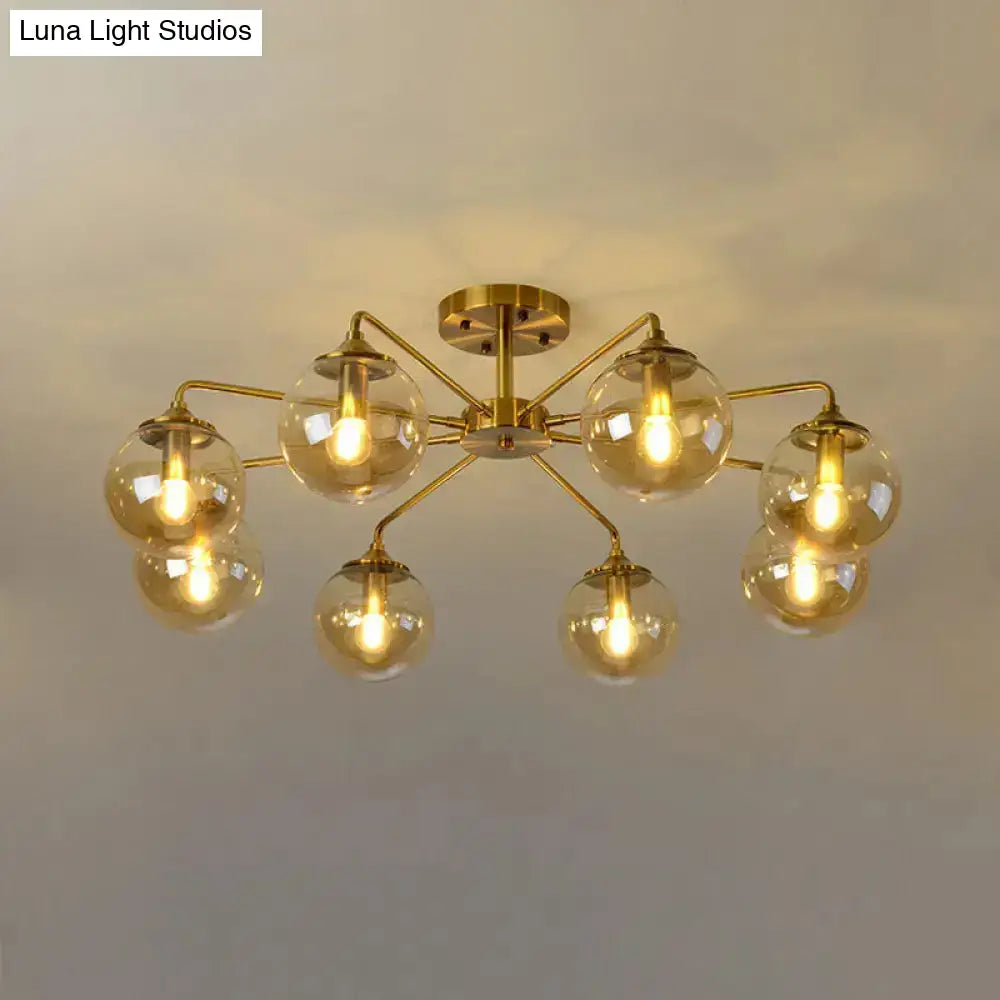 DecorBites™ DecorBites™ Gold Glass Ceiling Light for Modern Living Room