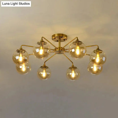 DecorBites™ DecorBites™ Gold Glass Ceiling Light for Modern Living Room
