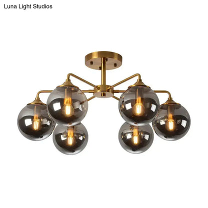 DecorBites™ DecorBites™ Gold Glass Ceiling Light for Modern Living Room