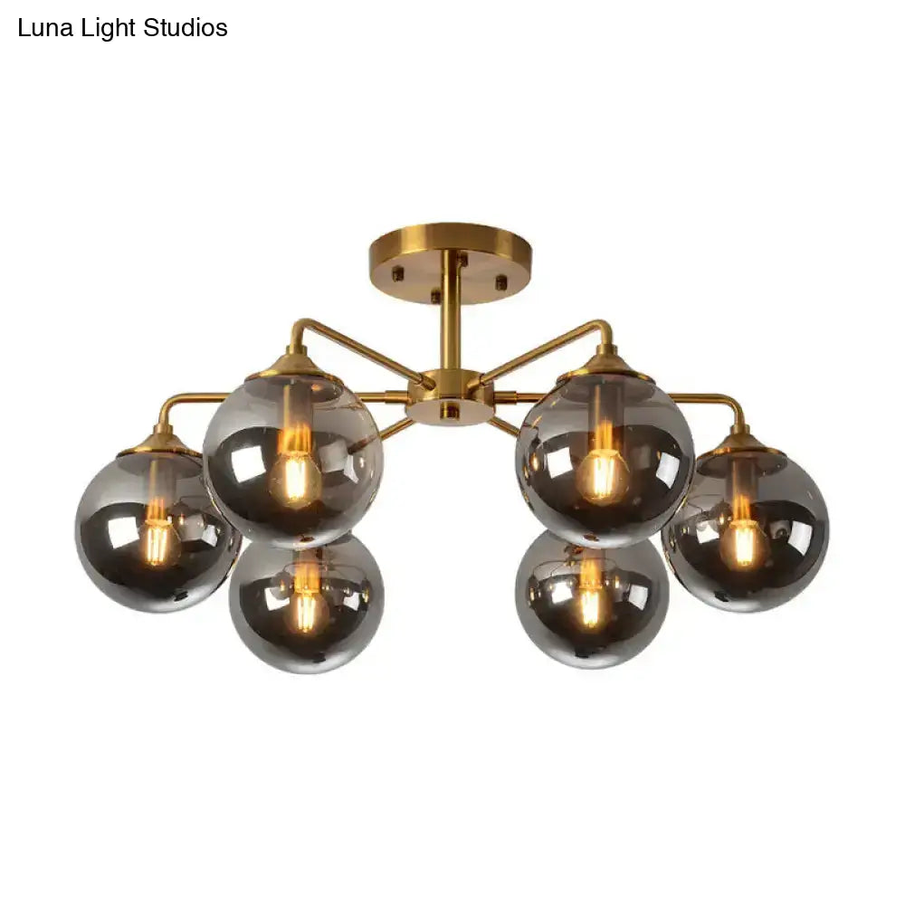 DecorBites™ DecorBites™ Gold Glass Ceiling Light for Modern Living Room