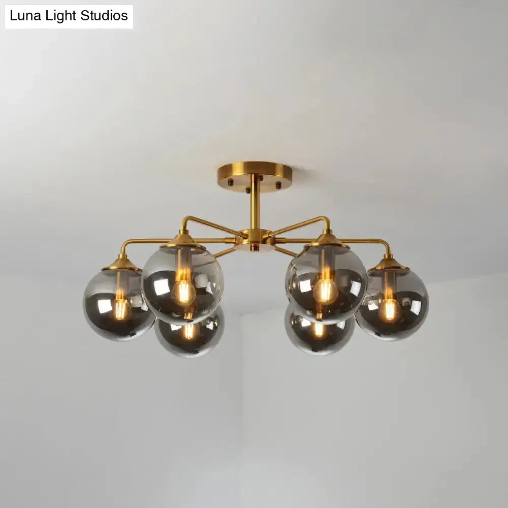 DecorBites™ DecorBites™ Gold Glass Ceiling Light for Modern Living Room