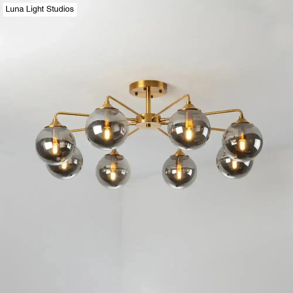 DecorBites™ DecorBites™ Gold Glass Ceiling Light for Modern Living Room