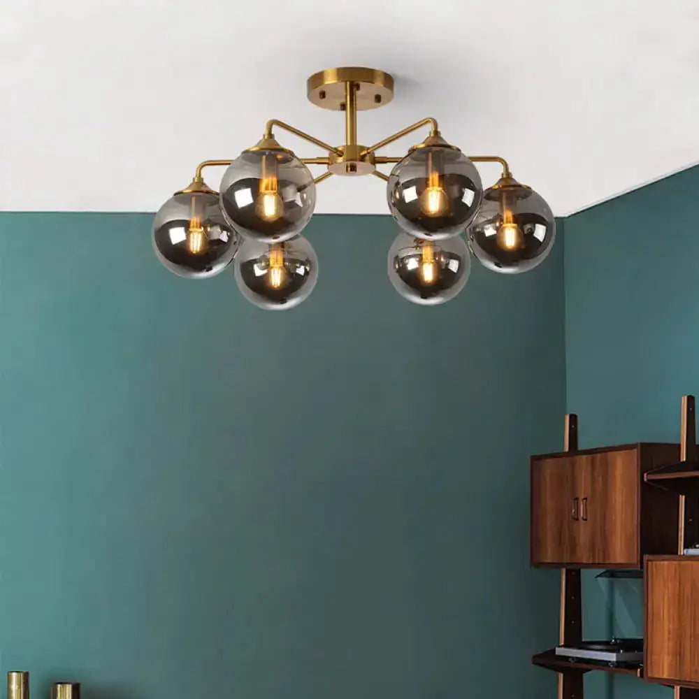 DecorBites™ DecorBites™ Gold Glass Ceiling Light for Modern Living Room