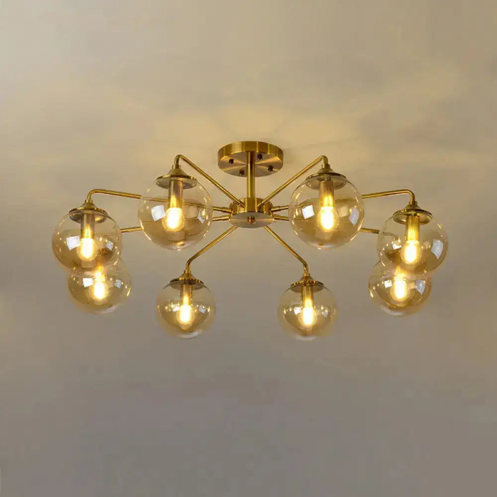 DecorBites™ DecorBites™ Gold Glass Ceiling Light for Modern Living Room