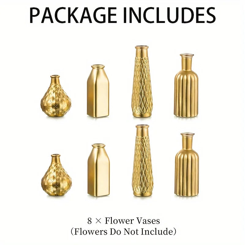 Gold Glass Vase - Antique Art Style Home Decor - Vase