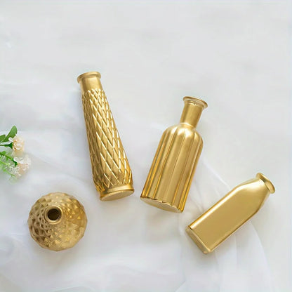 Gold Glass Vase - Antique Art Style Home Decor - Vase