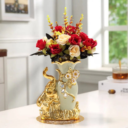 Gold Glass Vase for Stylish Home Decor - F - Vase