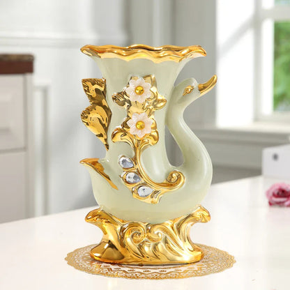 Gold Glass Vase for Stylish Home Decor - L - Vase