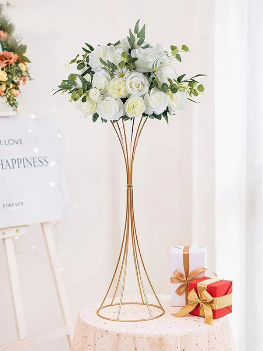 Gold Iron Flower Vase Set for Wedding Decor - 2PCS - Vase