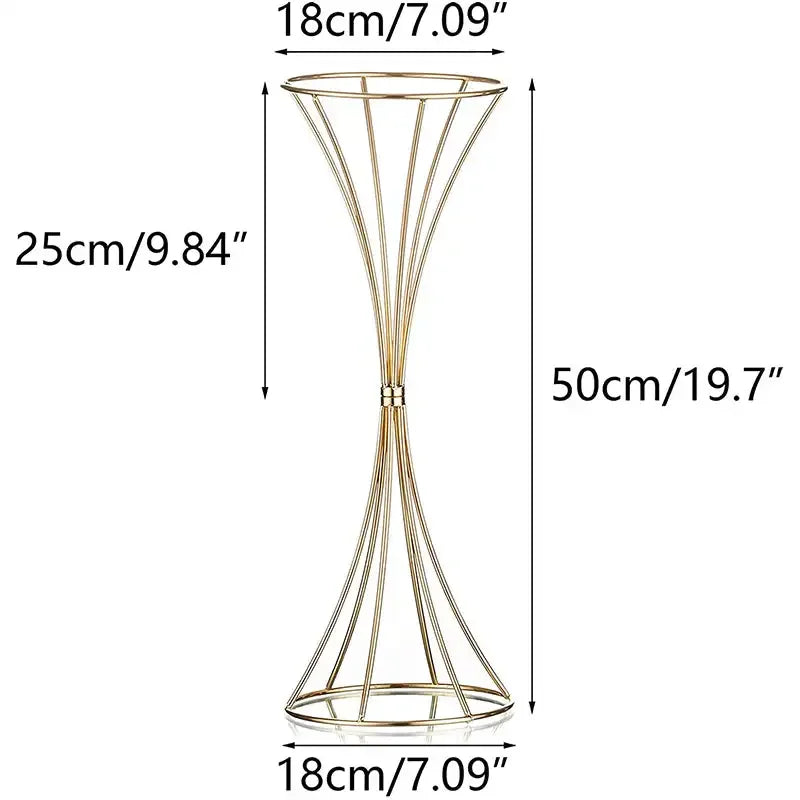 Gold Iron Flower Vase Set for Wedding Decor - 2PCS - Vase