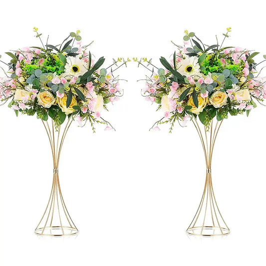 Gold Iron Flower Vase Set for Wedding Decor - 2PCS - Vase