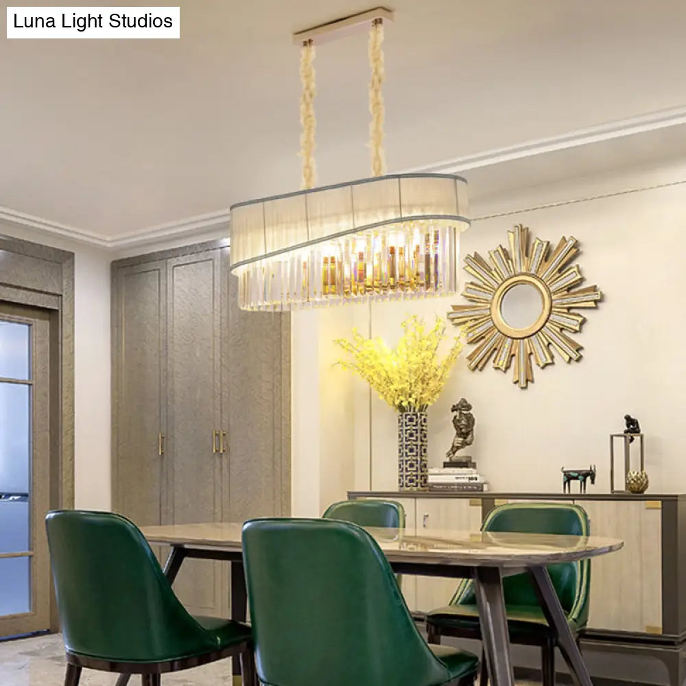 DecorBites™ Gold Island Pendant Light Fixture with Crystal Shade - Modern 10 Bulbs Design