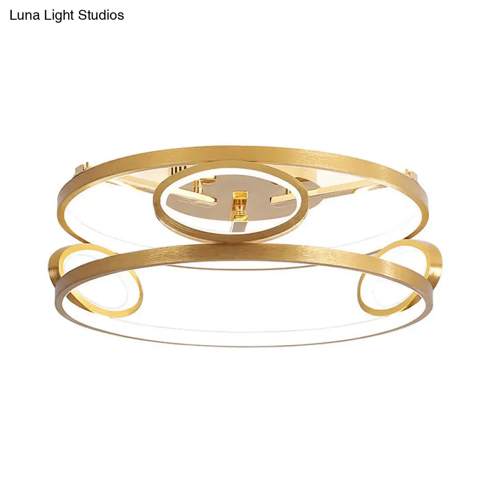 DecorBites™ DecorBites™ Gold LED Acrylic Ceiling Light Fixture for Living Room, Tiered Semi Flush Mount, 18"/23.5" Wide