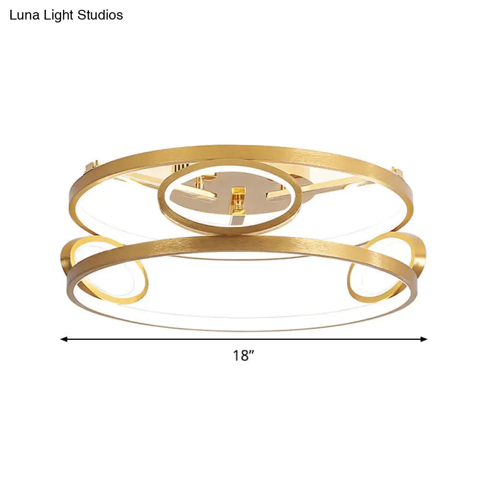 DecorBites™ DecorBites™ Gold LED Acrylic Ceiling Light Fixture for Living Room, Tiered Semi Flush Mount, 18"/23.5" Wide