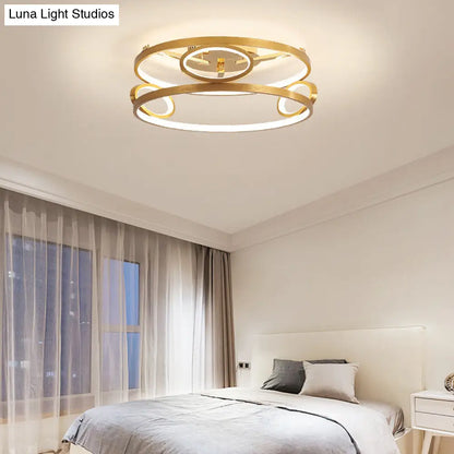 DecorBites™ DecorBites™ Gold LED Acrylic Ceiling Light Fixture for Living Room, Tiered Semi Flush Mount, 18"/23.5" Wide