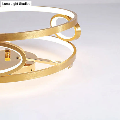 DecorBites™ DecorBites™ Gold LED Acrylic Ceiling Light Fixture for Living Room, Tiered Semi Flush Mount, 18"/23.5" Wide