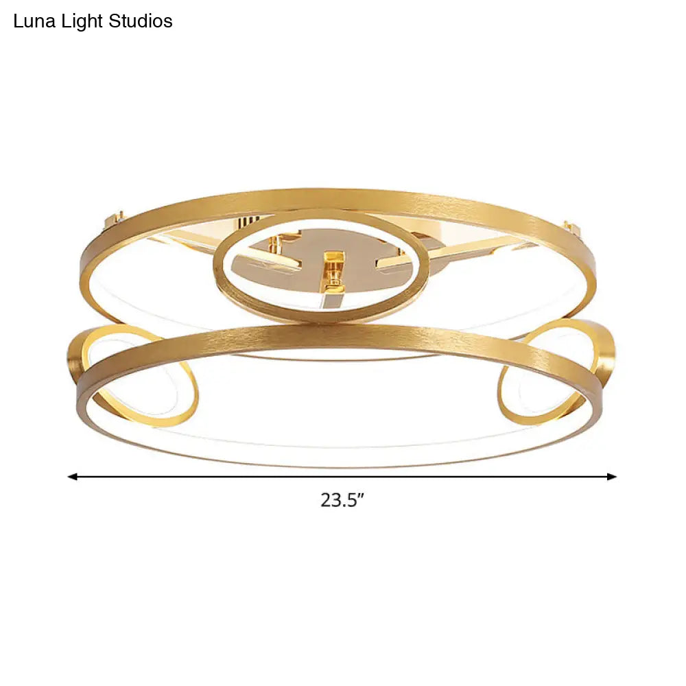 DecorBites™ DecorBites™ Gold LED Acrylic Ceiling Light Fixture for Living Room, Tiered Semi Flush Mount, 18"/23.5" Wide