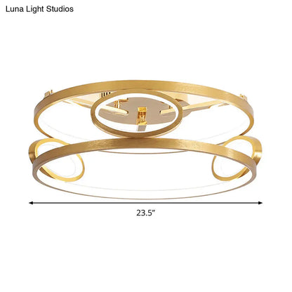 DecorBites™ DecorBites™ Gold LED Acrylic Ceiling Light Fixture for Living Room, Tiered Semi Flush Mount, 18"/23.5" Wide