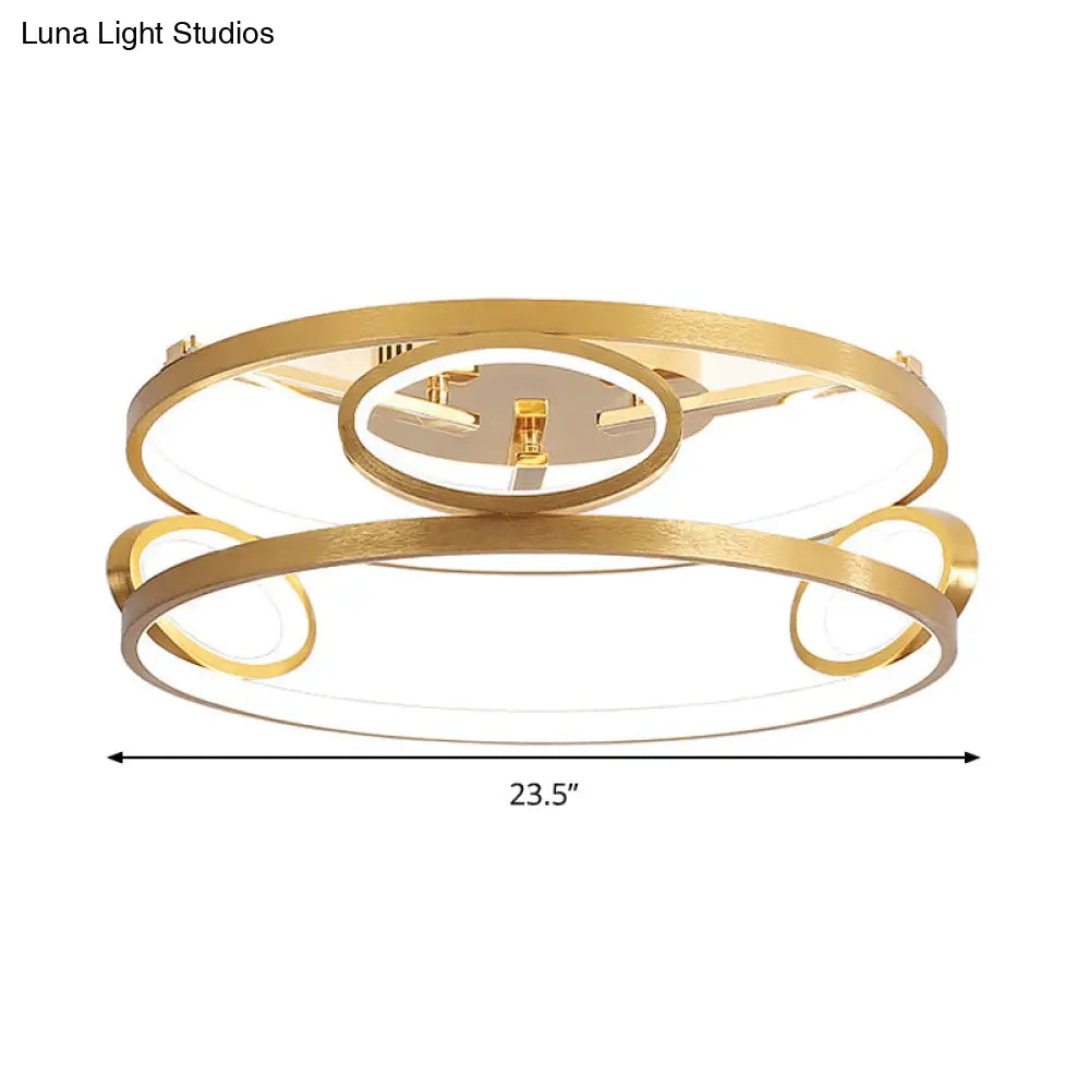 DecorBites™ DecorBites™ Gold LED Acrylic Ceiling Light Fixture for Living Room, Tiered Semi Flush Mount, 18"/23.5" Wide