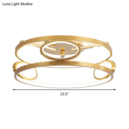 DecorBites™ DecorBites™ Gold LED Acrylic Ceiling Light Fixture for Living Room, Tiered Semi Flush Mount, 18"/23.5" Wide