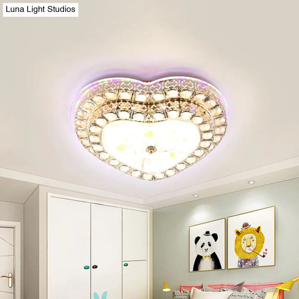 DecorBites™ DecorBites™ Gold LED Bedroom Ceiling Lamp with Modern Design & Clear Crystal Heart Shade