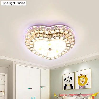 DecorBites™ DecorBites™ Gold LED Bedroom Ceiling Lamp with Modern Design & Clear Crystal Heart Shade