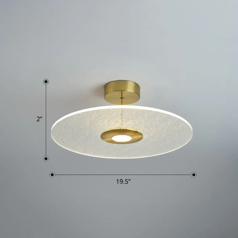 DecorBites™ DecorBites™ Gold LED Bedroom Ceiling Light: Simple Disk-Shaped Flush Mount