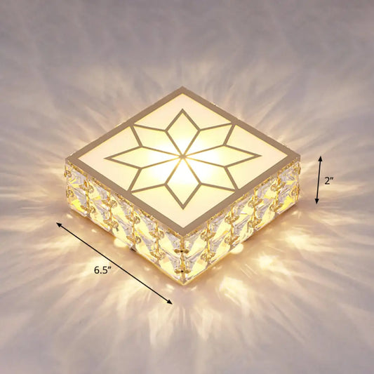 DecorBites™ DecorBites™ Gold LED Crystal Flush Mount Ceiling Light for Foyer - Sleek Simplicity
