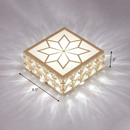 DecorBites™ DecorBites™ Gold LED Crystal Flush Mount Ceiling Light for Foyer - Sleek Simplicity