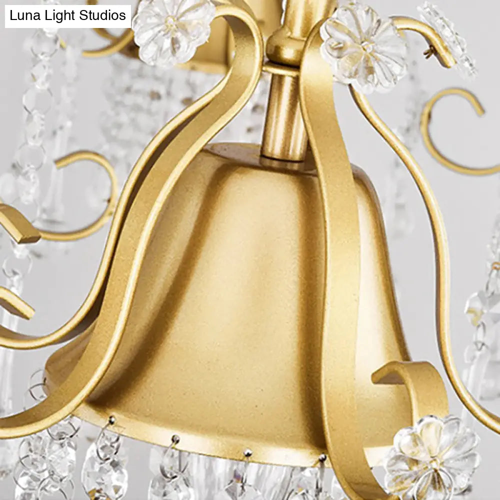 Lámpara colgante de cristal LED dorado - Diseño de ramas de mediados de siglo para sala de estar