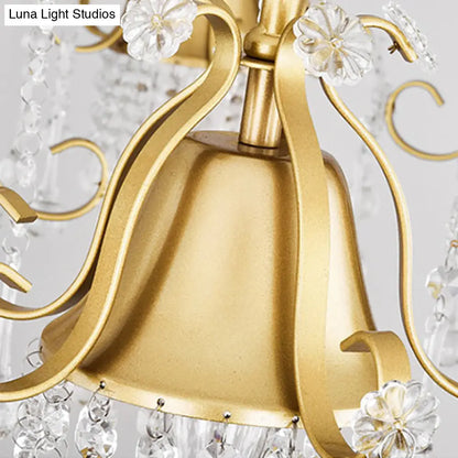 Lámpara colgante de cristal LED dorado - Diseño de ramas de mediados de siglo para sala de estar