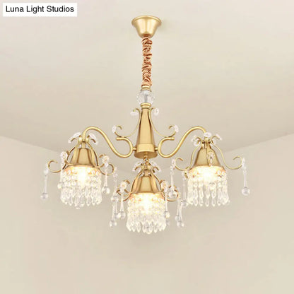 Lámpara colgante de cristal LED dorado - Diseño de ramas de mediados de siglo para sala de estar