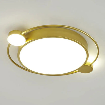 DecorBites™ DecorBites™ Gold LED Flush Mount Ceiling Light with Modern Round Shade
