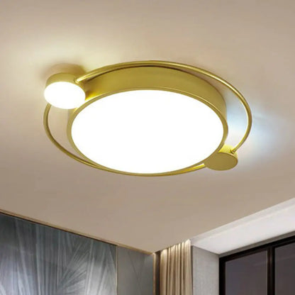 DecorBites™ DecorBites™ Gold LED Flush Mount Ceiling Light with Modern Round Shade