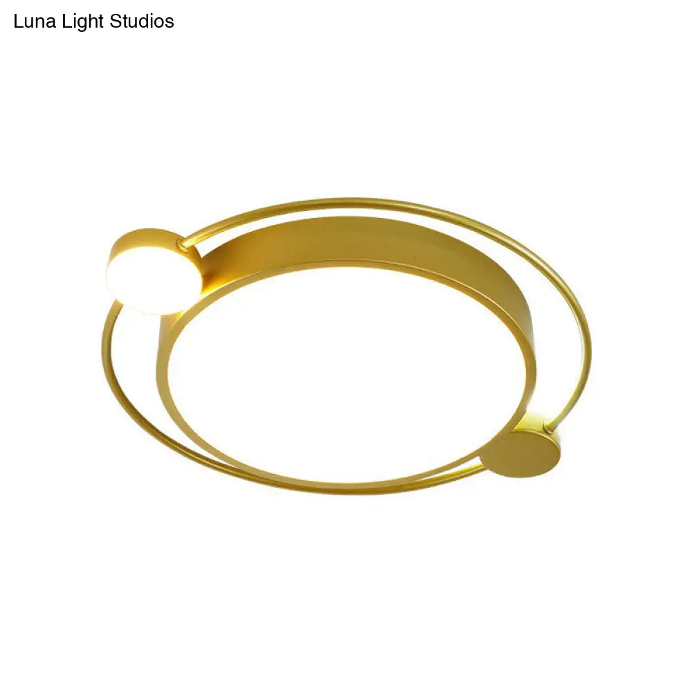 DecorBites™ DecorBites™ Gold LED Flush Mount Ceiling Light with Modern Round Shade