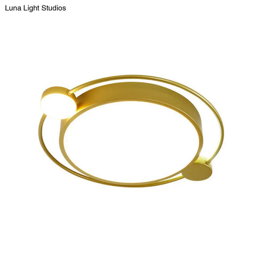 DecorBites™ DecorBites™ Gold LED Flush Mount Ceiling Light with Modern Round Shade