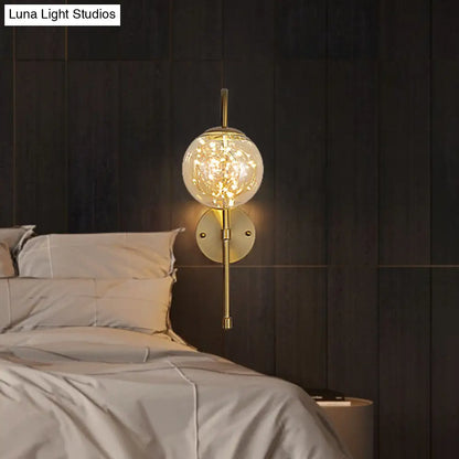 DecorBites™ Gold LED Glass Wall Sconce with Gooseneck Arm - Minimalist Lighting for Walls