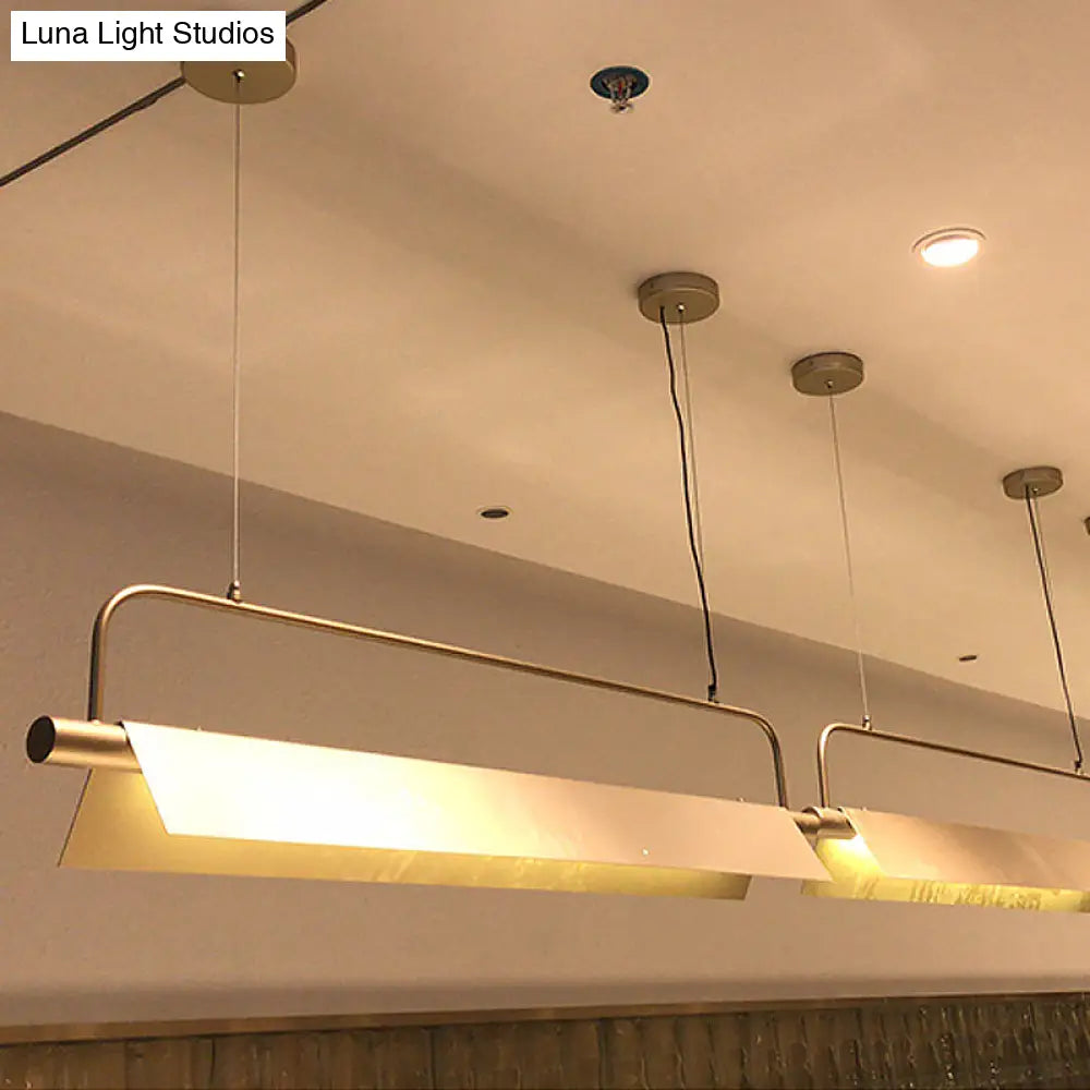 DecorBites™ Gold LED Island Light Fixture - Metallic Colonial Rectangle Design for Restaurants