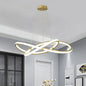 Gold LED Nordic Chandelier for Bedroom - Twined Aluminum Pendant Light