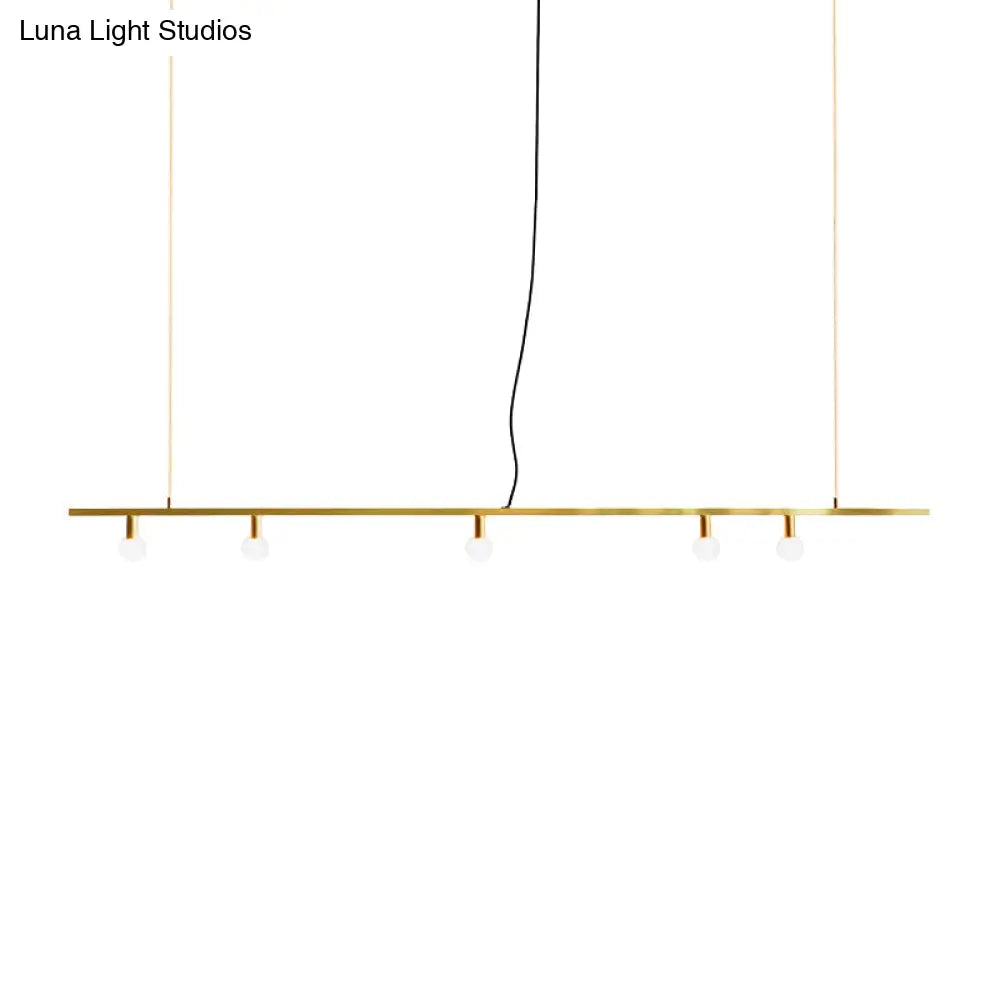 DecorBites™ Gold Linear Island Pendant Light Nordic 5-Light Metal Fixture for Dining Room - 39"/47" Wide