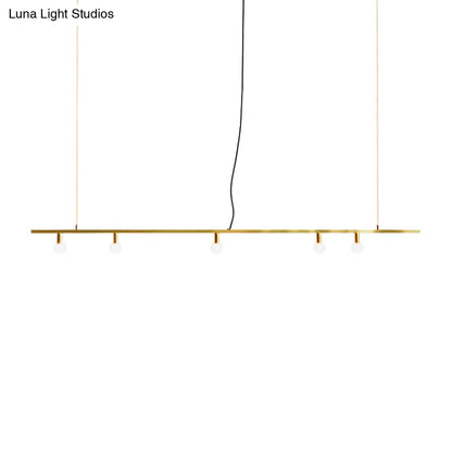 DecorBites™ Gold Linear Island Pendant Light Nordic 5-Light Metal Fixture for Dining Room - 39"/47" Wide