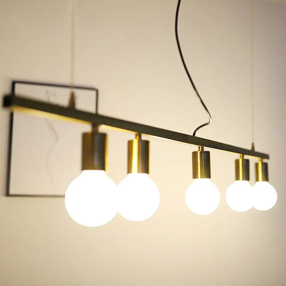 DecorBites™ Gold Linear Island Pendant Light Nordic 5-Light Metal Fixture for Dining Room - 39"/47" Wide